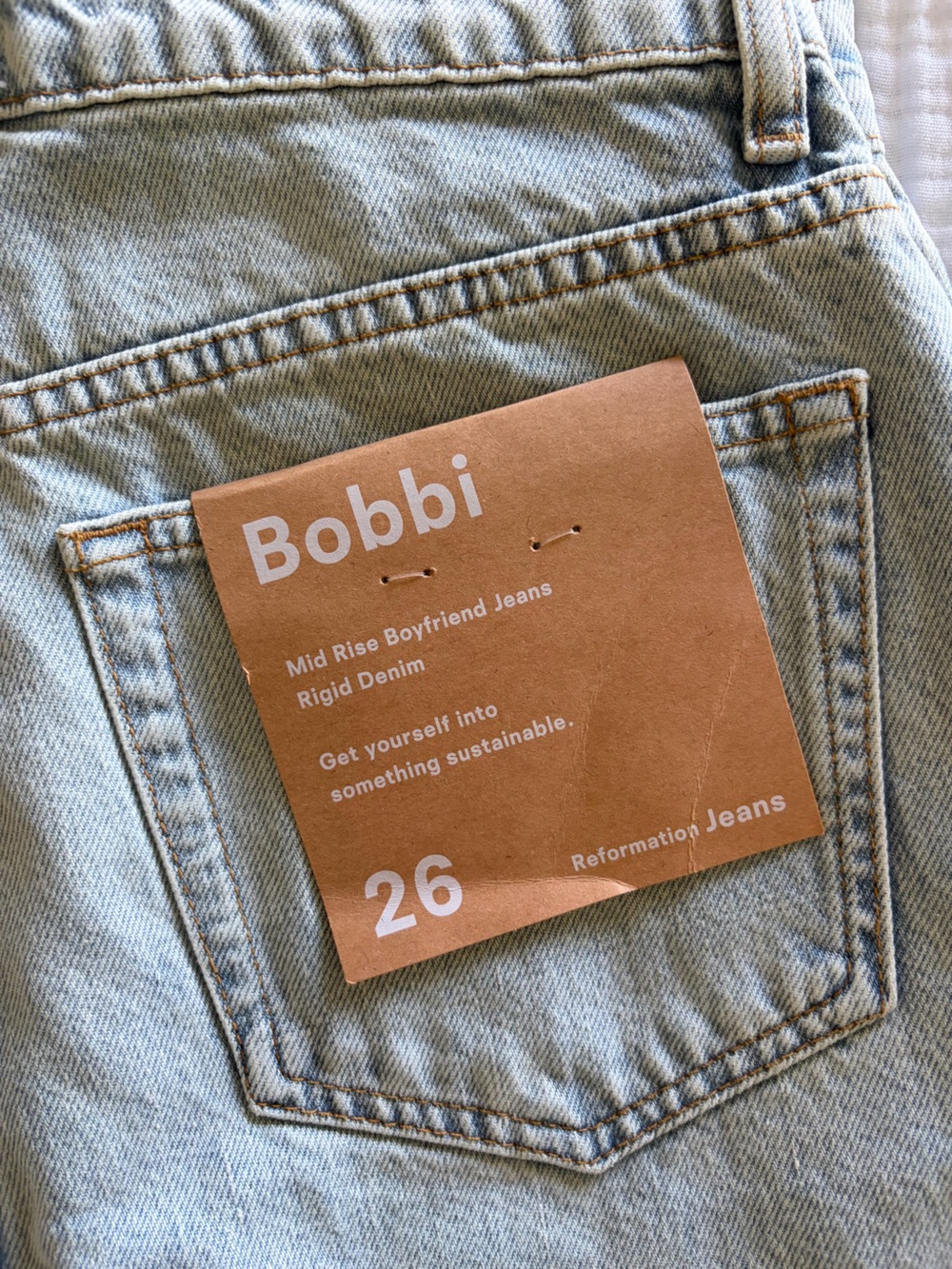 NWT Reformation Bobbi Boyfriend Jeans - Light Blue - Picture 6 of 6